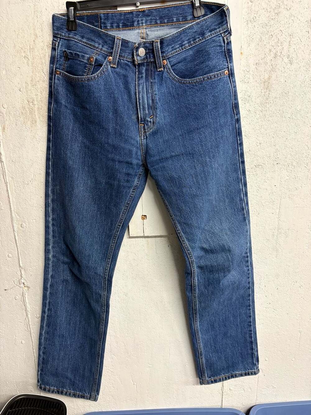Levi's 505 Regular Fit Straight Leg Jeans W31 L32 Medium Wash Big E